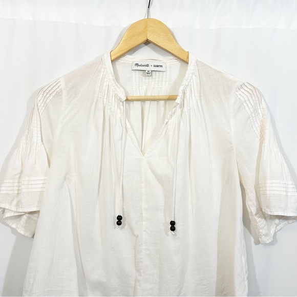 Madewelll X Warm Pintuck Tie Neck Top - Picture 5 of 12